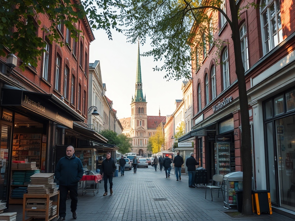 Widok na centrum Redy z widocznymi budynkami i ulicami